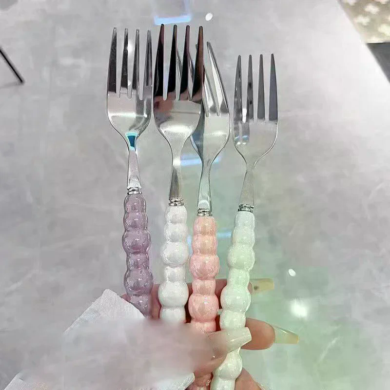Kitchen Gadgets Pasta - Pearl Handle Fork For Dessert Household