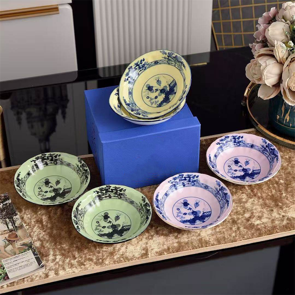 Kitchen Gadgets Green - Ceramic Tableware Bowl Household Oatmeal Salah