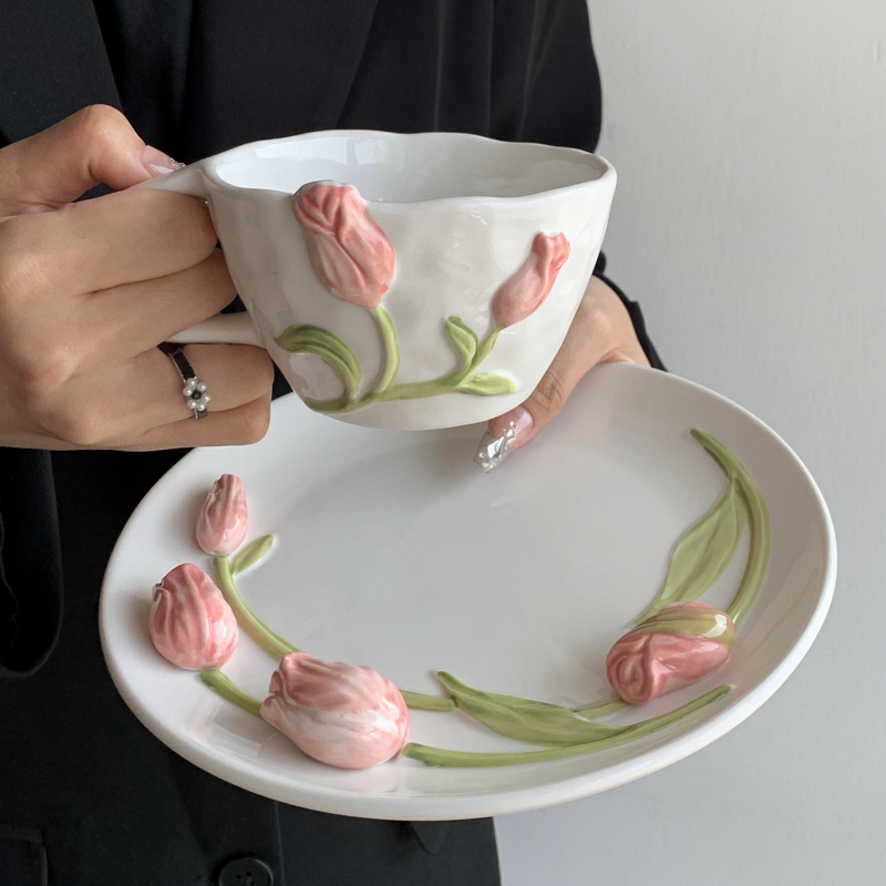 Tulip Ceramic Mug Embossed Flo - đánh giá và giá Kitchen Gadgets Plus