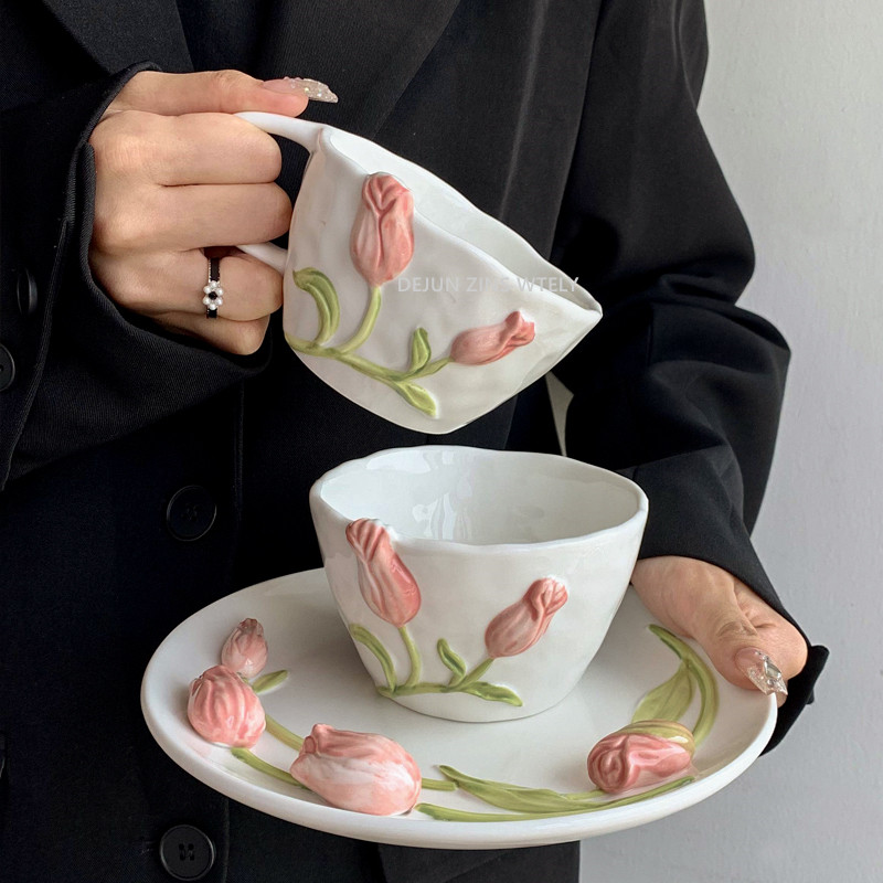 Tulip Ceramic Mug Embossed Flo - đánh giá và giá Kitchen Gadgets Plus