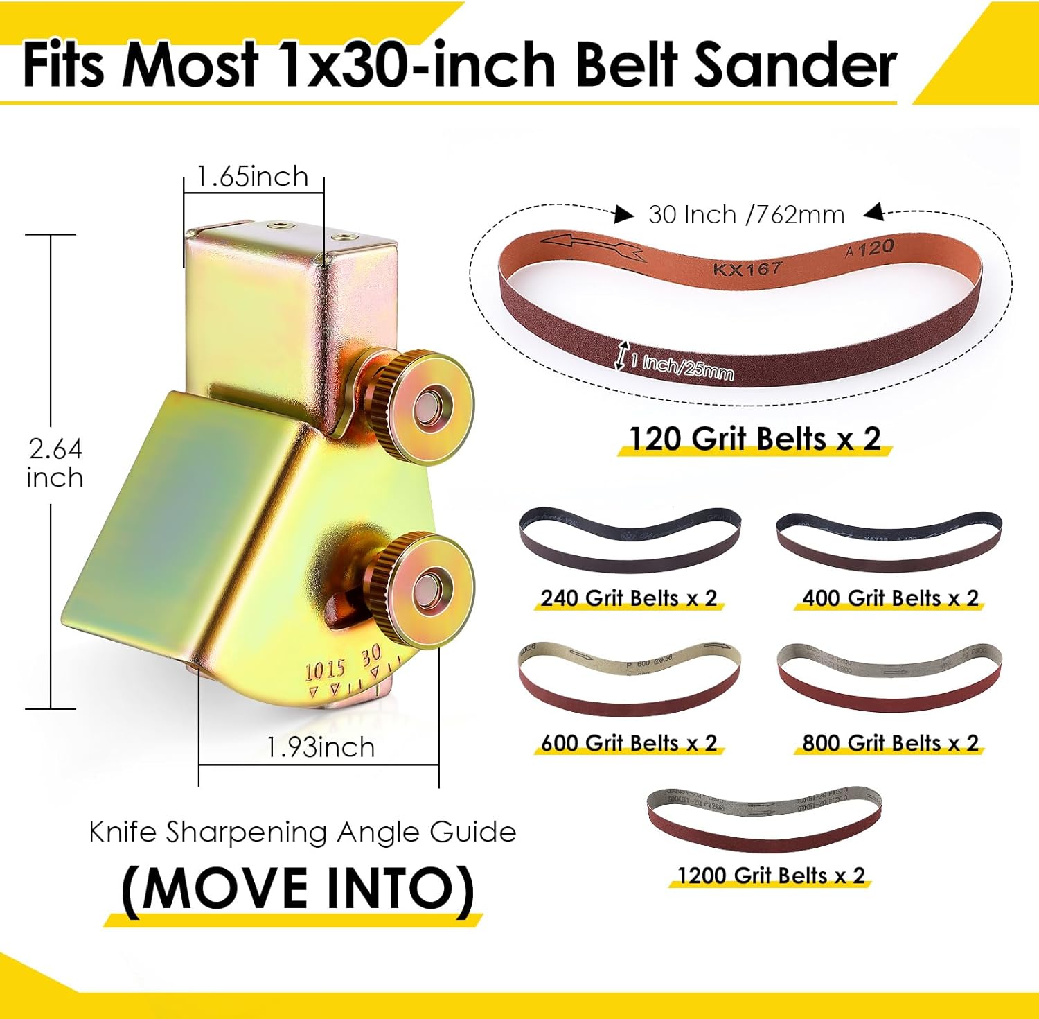 12 Pack 1x30 Sanding Belts wit - đánh giá và giá Knife Sharpener