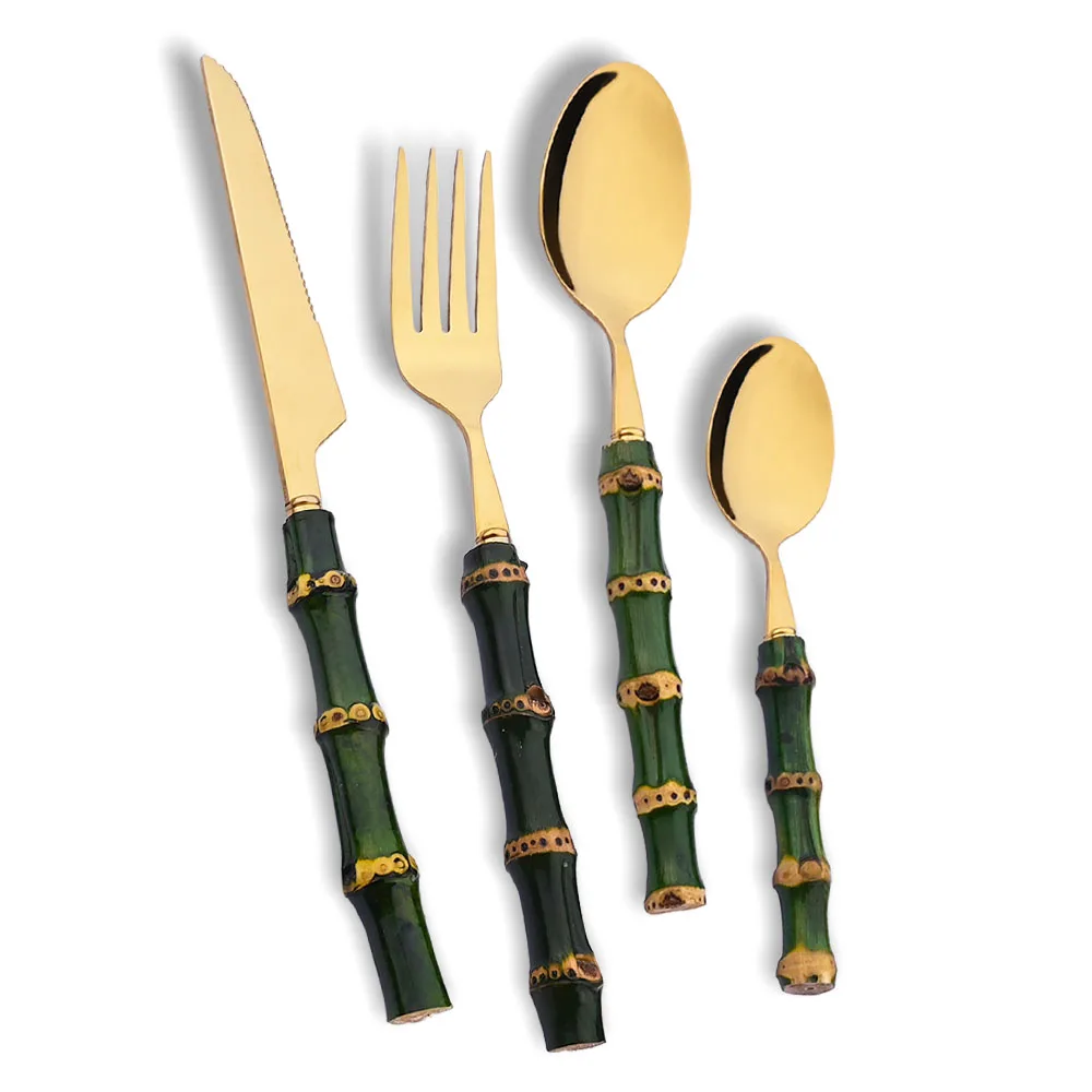 4Pcs Natural Bamboo Handle Din - đánh giá và giá Kitchen Gadgets Green