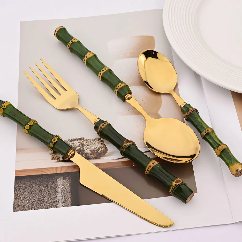 4Pcs Natural Bamboo Handle Din - đánh giá và giá Kitchen Gadgets Green
