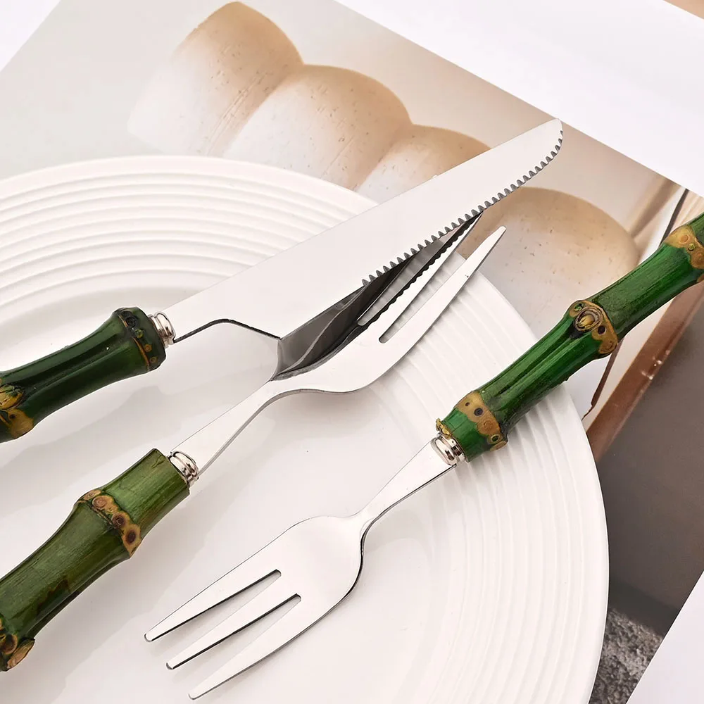 4Pcs Natural Bamboo Handle Din - đánh giá và giá Kitchen Gadgets Green