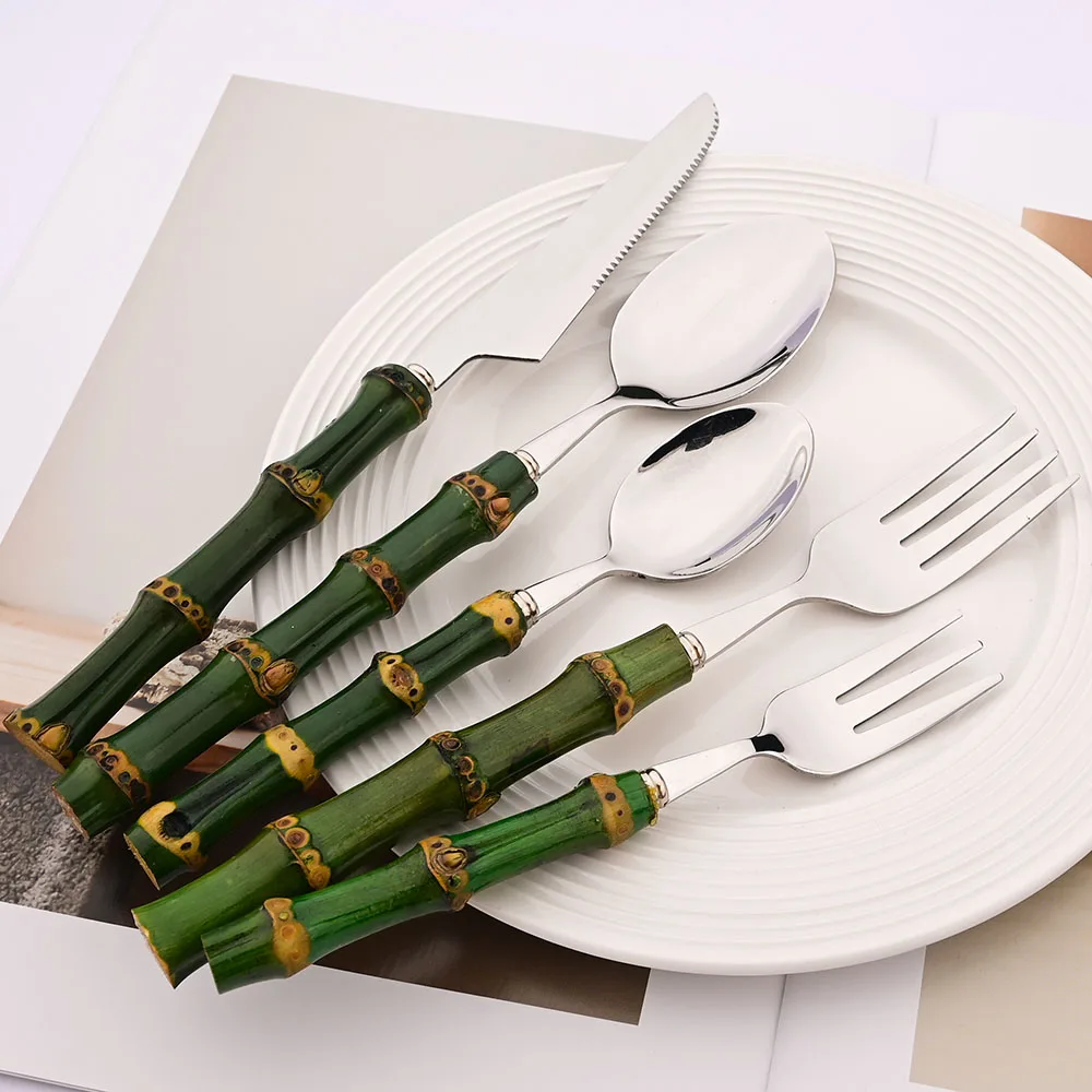 4Pcs Natural Bamboo Handle Din - đánh giá và giá Kitchen Gadgets Green