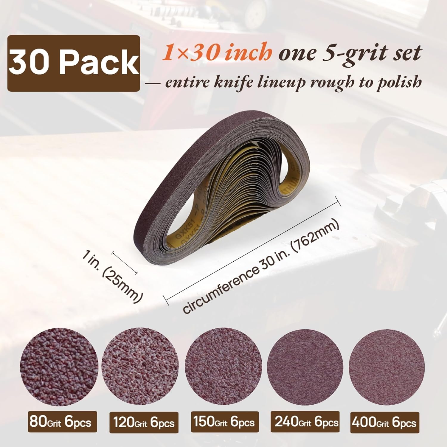 1x30 Sanding Belts 30 Pack 80- - đánh giá và giá Knife Sharpener