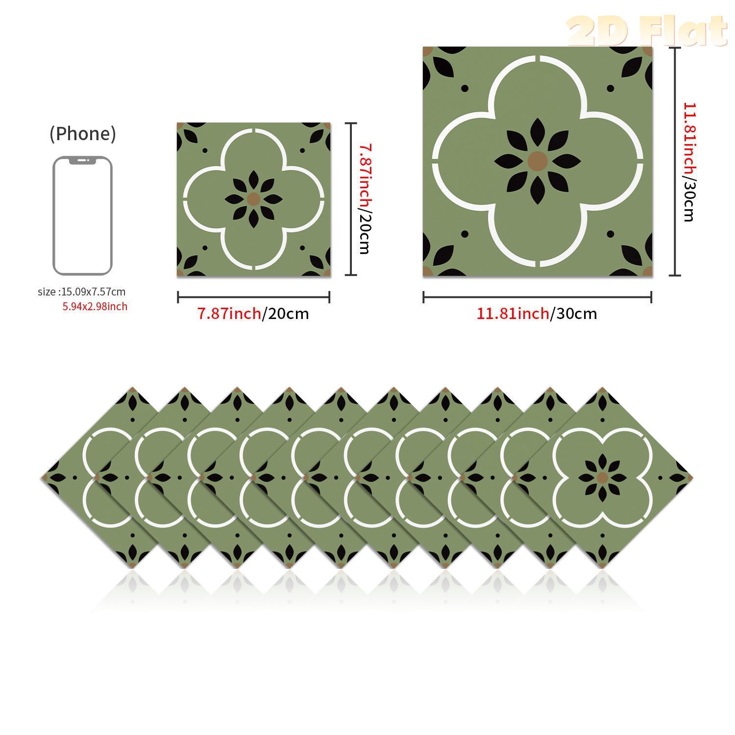 Bohemian Green Floral Floor Ti - đánh giá và giá Kitchen Gadgets Green